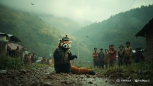 Hailuo_Image_VIDEO PROMPT Character_ A red_448687797700644872